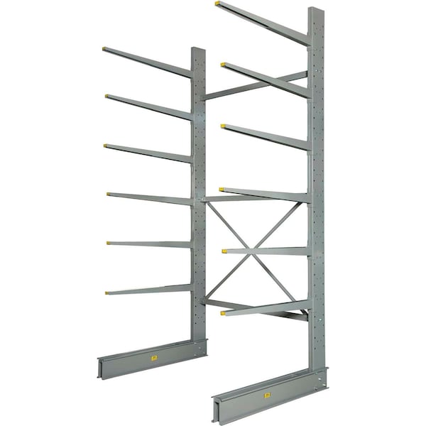Global Industrial Single Sided Heavy Duty Cantilever Rack Starter, 2in Lip, 72inWx58inDx144inH 320826 - main